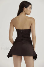 Draped Strapless Stylish Corset Dress