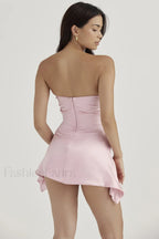 Draped Strapless Stylish Corset Dress