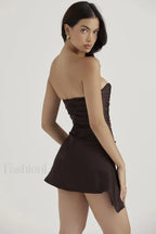 Draped Strapless Stylish Corset Dress