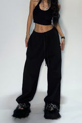 Relaxed Fit Solid Tone Lounge Knit Pants