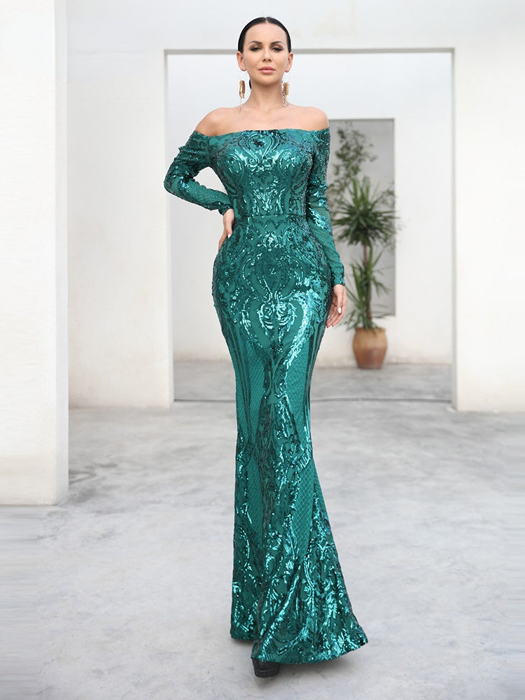 JuliaFashion - Sexy Off the Shoulder Sequin Party Dress