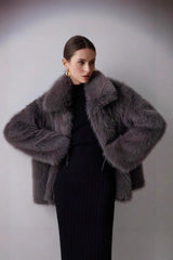 Solid Faux Fur Winter Coat coats