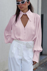 Relaxed Fit Long Sleeve Blouse