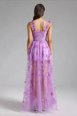 Spaghetti Strap Butterfly Party Dress