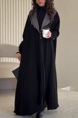 Long Contrast Color Trench Style Overcoat