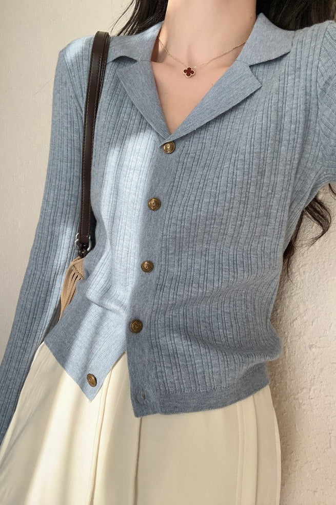 Wool Blend Textured Cardigan
