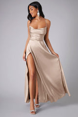 Elegant Spaghetti Strap Ruched Formal Dress