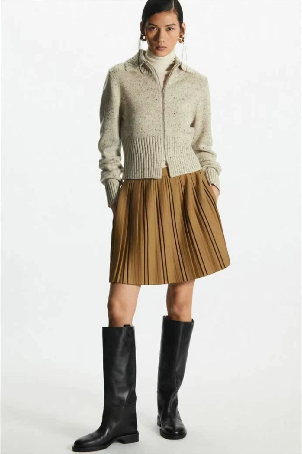 Casual Wool Blend Short Cardigan