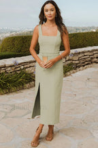 Eden Elegant Midi Dress S / Moss Green