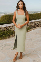 Eden Elegant Midi Dress S / Moss Green