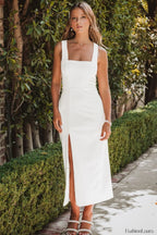 Eden Elegant Midi Dress S / White