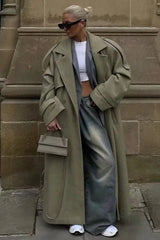 Wide Notch Lapel Single Breasted Overcoat