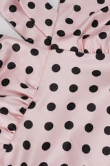 V Neck Halter Polka Dot Blouse