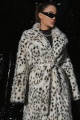 Collar Leopard Plush Overcoat