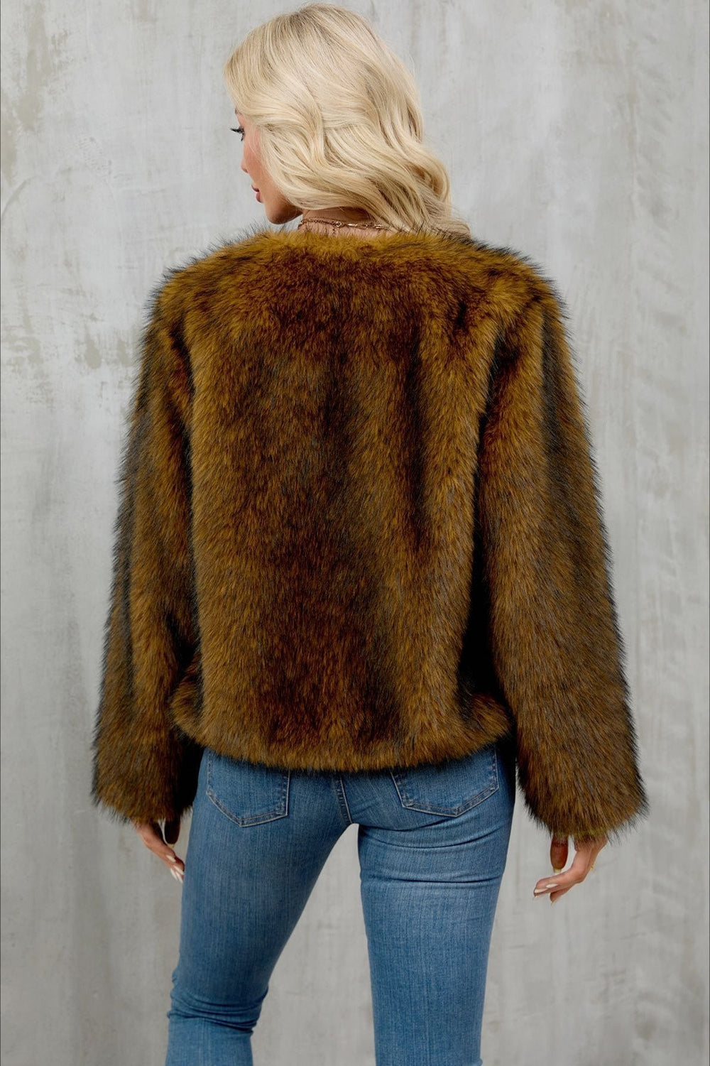 Plush Short Fur Open Cardigan Coat coats