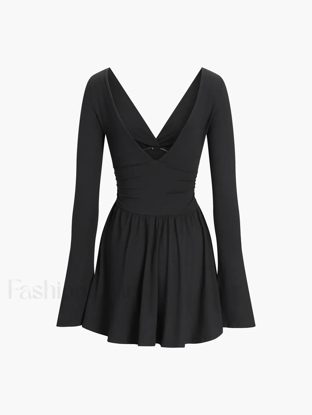 Effortless Plunge Graceful Skater Short Dress Dresses