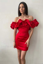 Elastic Mystic Stylish Satin Dress S / Red
