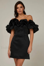 Elastic Mystic Stylish Satin Dress XS / Black