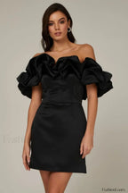 Elastic Mystic Stylish Satin Dress XS / Black