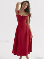 Elegant Floral Side Split Floral Dress