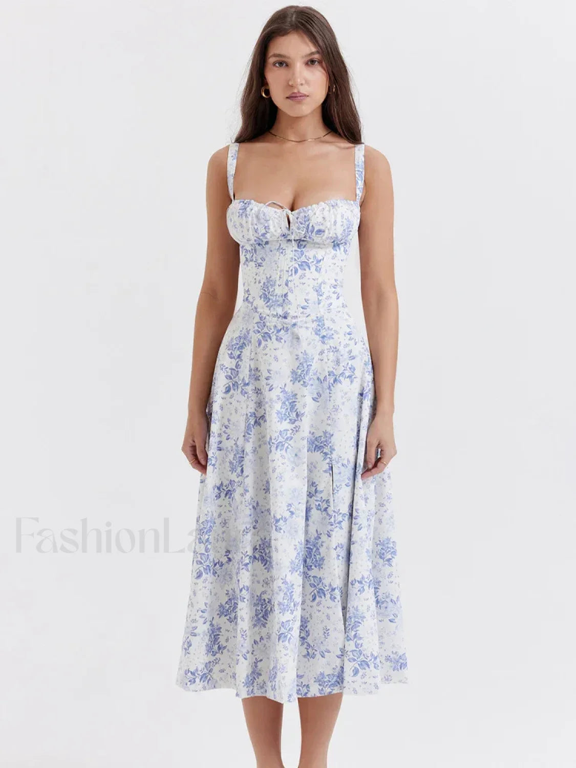 Elegant Floral Side Split Floral Dress