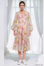 Elegant Floral Stylish Tea Dress