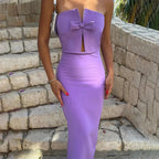 Elegant Red Maxi Dress for Christmas Party Streetwear purple / S Christmas