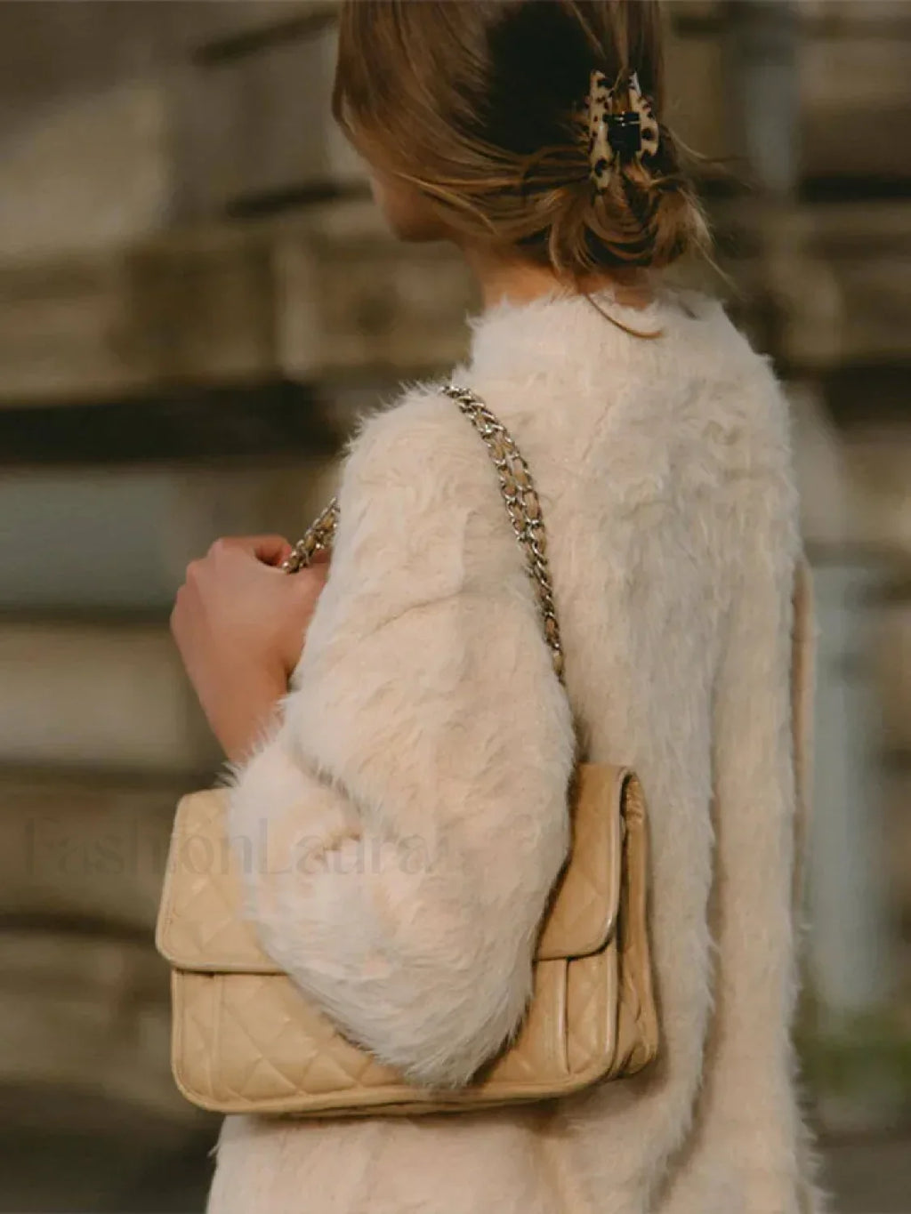 Elegant Solid Round Neck Warm Pullover For Women Casual Long Sleeves Loose Sweater Sweaters L