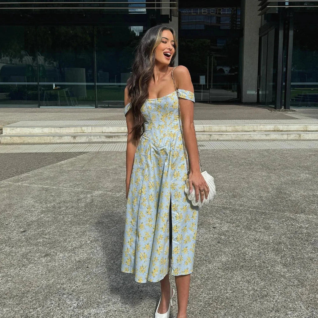 Elegant Summer Corset Floral Dress