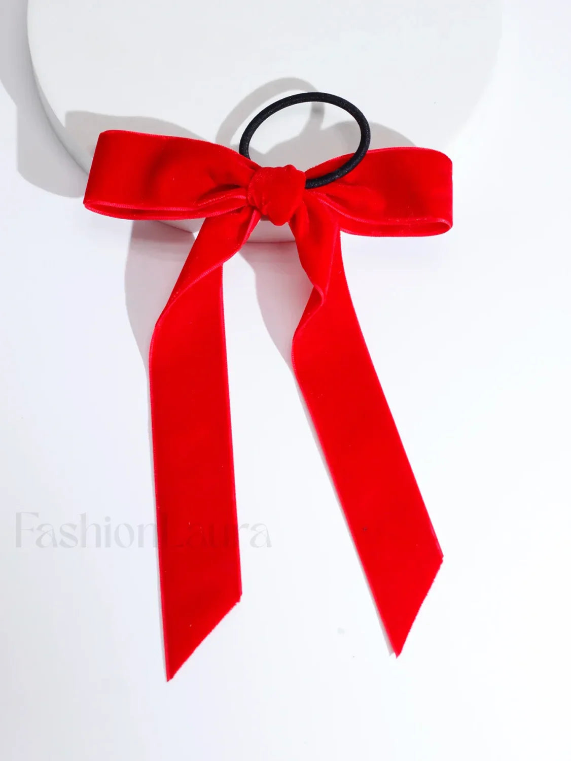 Elegant Velvet Bow Knot Soft Ribbon Elastic Christmas Hair Accessory