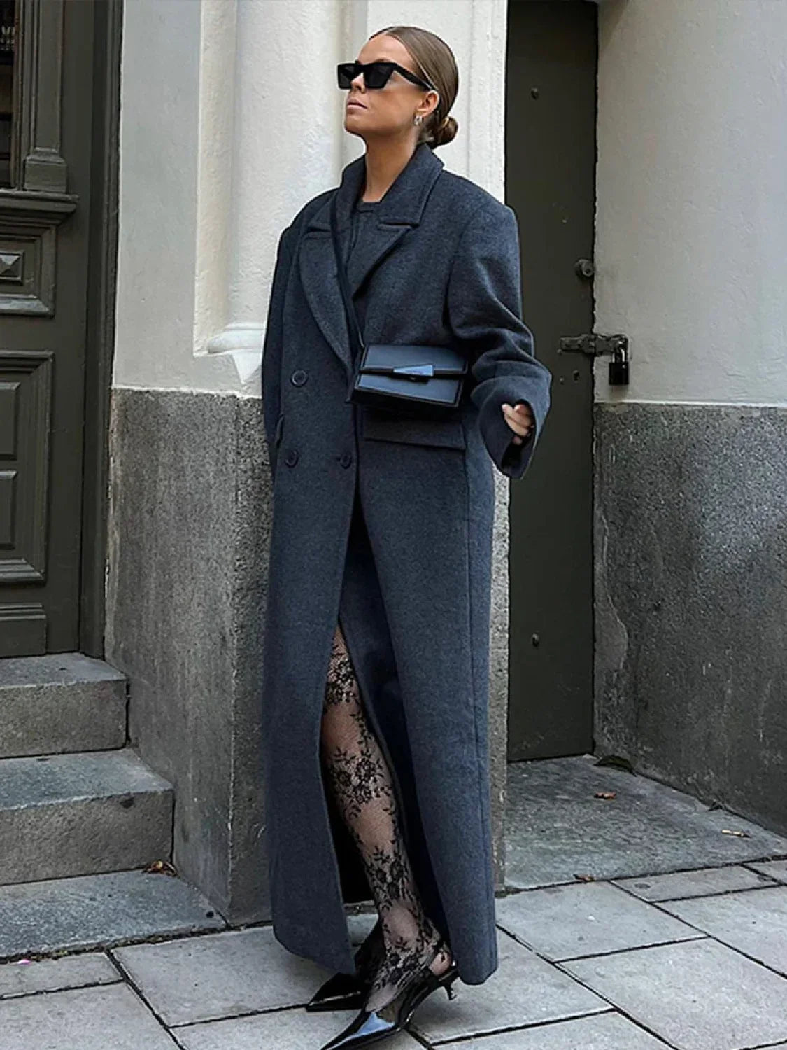 Elegant Women’s Woolen Overcoat Double Breasted Overcoats