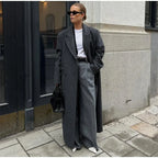 Elegant Women’s Woolen Overcoat Double Breasted Overcoats A long overcoat / S