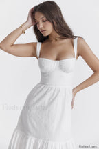 Elia White Broderie Charming Anglaise Midi Dress