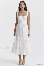 Elia White Broderie Charming Anglaise Midi Dress XS / White