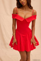 Elida Black Stylish Mini Dress