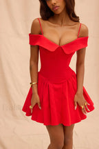 Elida Black Stylish Mini Dress