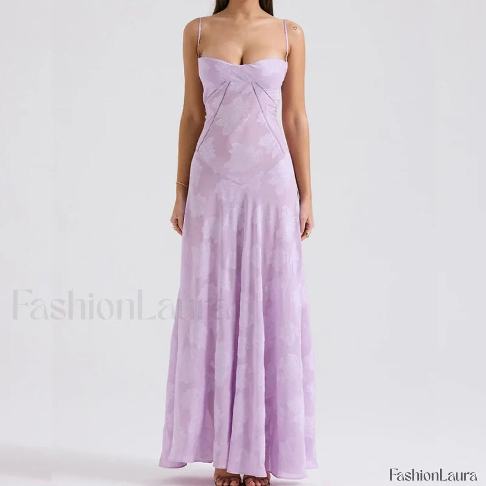 Embroidered Lace Off Shoulder Maxi Dress