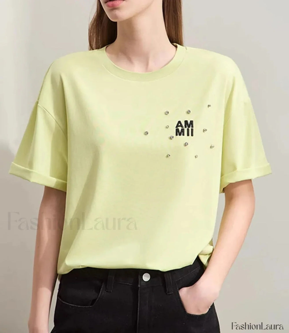 Embroidery Drop Shoulder T Shirt