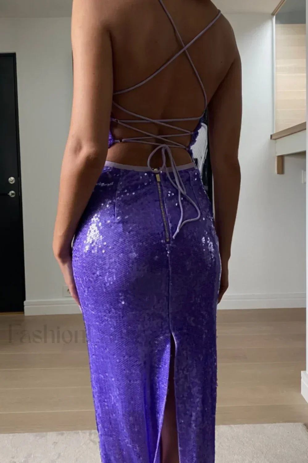 Emilina Sequin Stylish Backless Maxi Dress