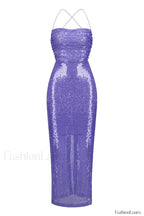 Emilina Sequin Stylish Backless Maxi Dress