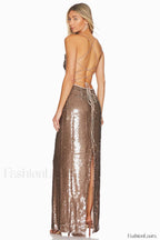 Emilina Sequin Stylish Backless Maxi Dress