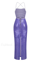 Emilina Sequin Stylish Backless Maxi Dress