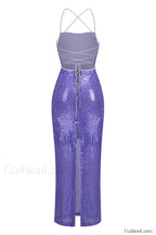 Emilina Sequin Stylish Backless Maxi Dress