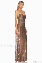 Emilina Sequin Stylish Backless Maxi Dress