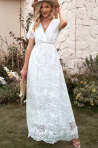 Emma Boho Floral Charming Lace Maxi Dress