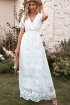 Emma Boho Floral Charming Lace Maxi Dress