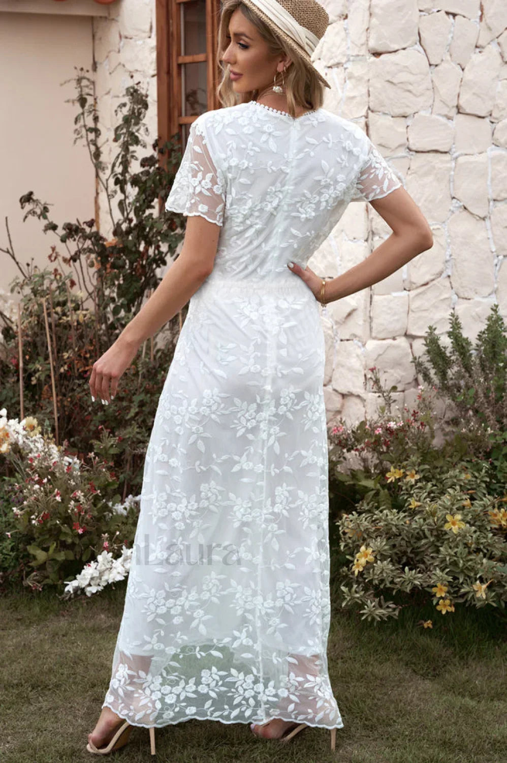 Emma Boho Floral Charming Lace Maxi Dress