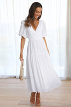 Erin Elegant Midi Dress S / White