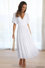 Erin Elegant Midi Dress S / White