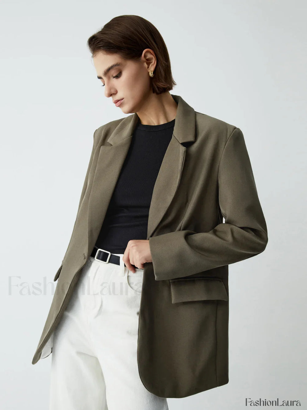 Essential Charming Structured Blazer Khaki / XS Blazers
